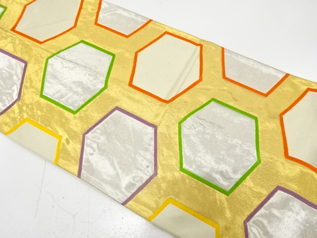 アンティーク　亀甲模様織り出し袋帯（材料）